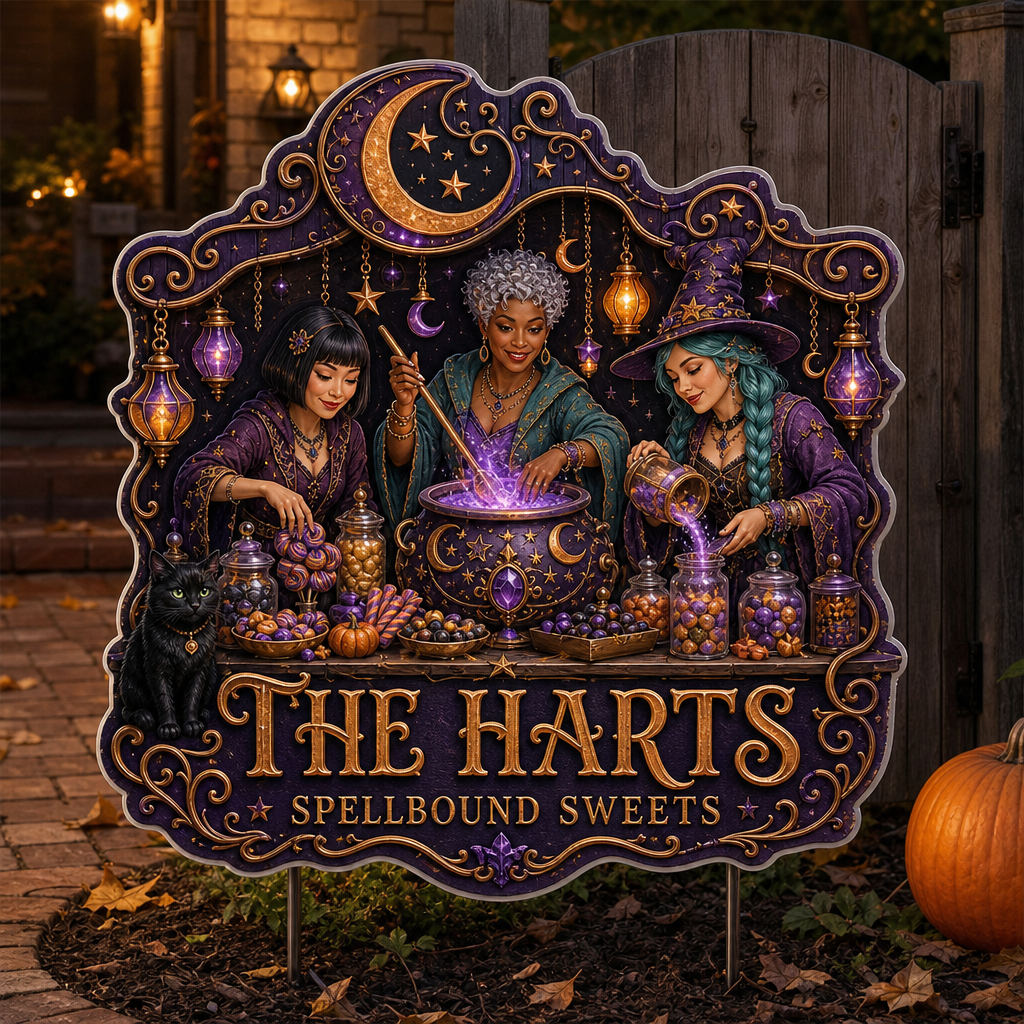 The Harts Spellbound Sweets – Personalized Yard Sign – Halloween Gift hero-6a7d30339fba619e2a4e45e8.png