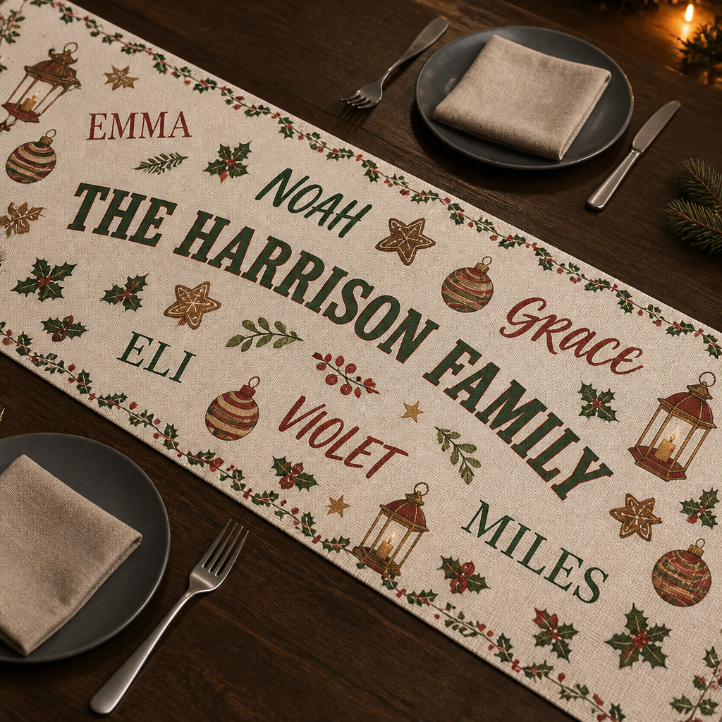 The Harrison Family – Personalized Table Runner – Christmas Gift hero-6a9a45adf486fc7a754616fc.png