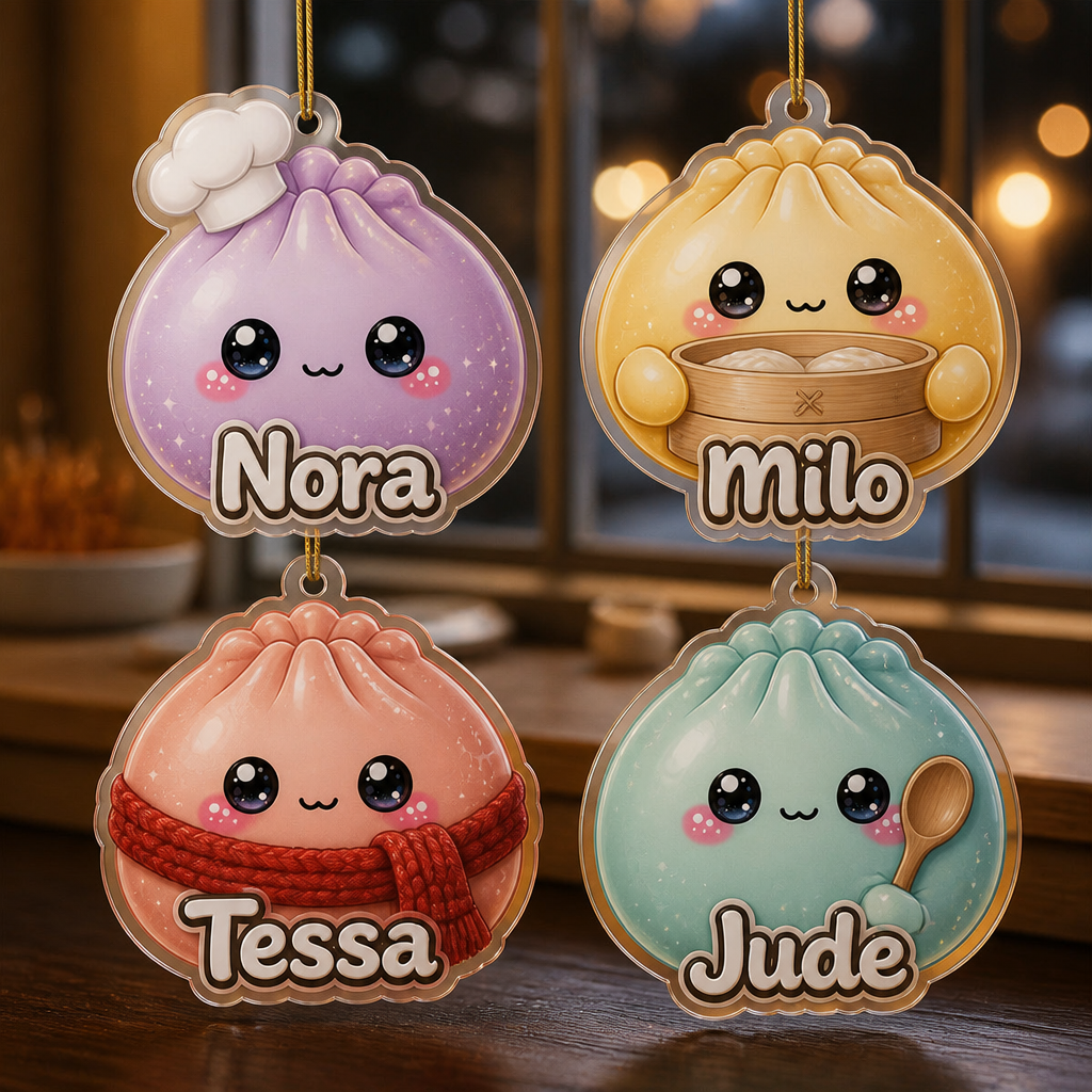 [3D Printing Effect] Squishy Dumpling Acrylic Ornament - Personalized Christmas Ornaments hero-6a9a72922d01afd238dcfec5.png