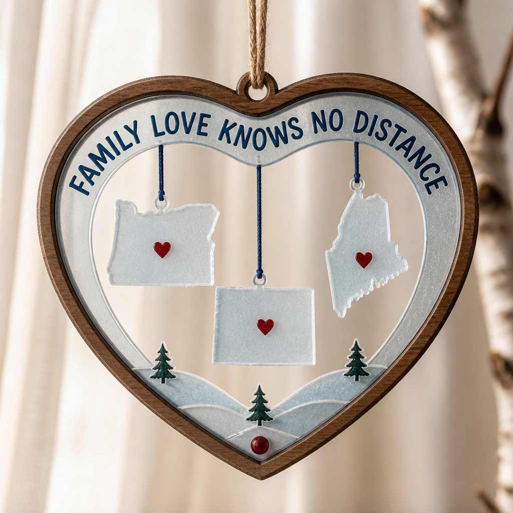 Family Love Knows No Distance – Personalized Custom Shape Wood and Acrylic Ornament – Christmas Gift hero-6a9a79238cf5e768c7204d92.png