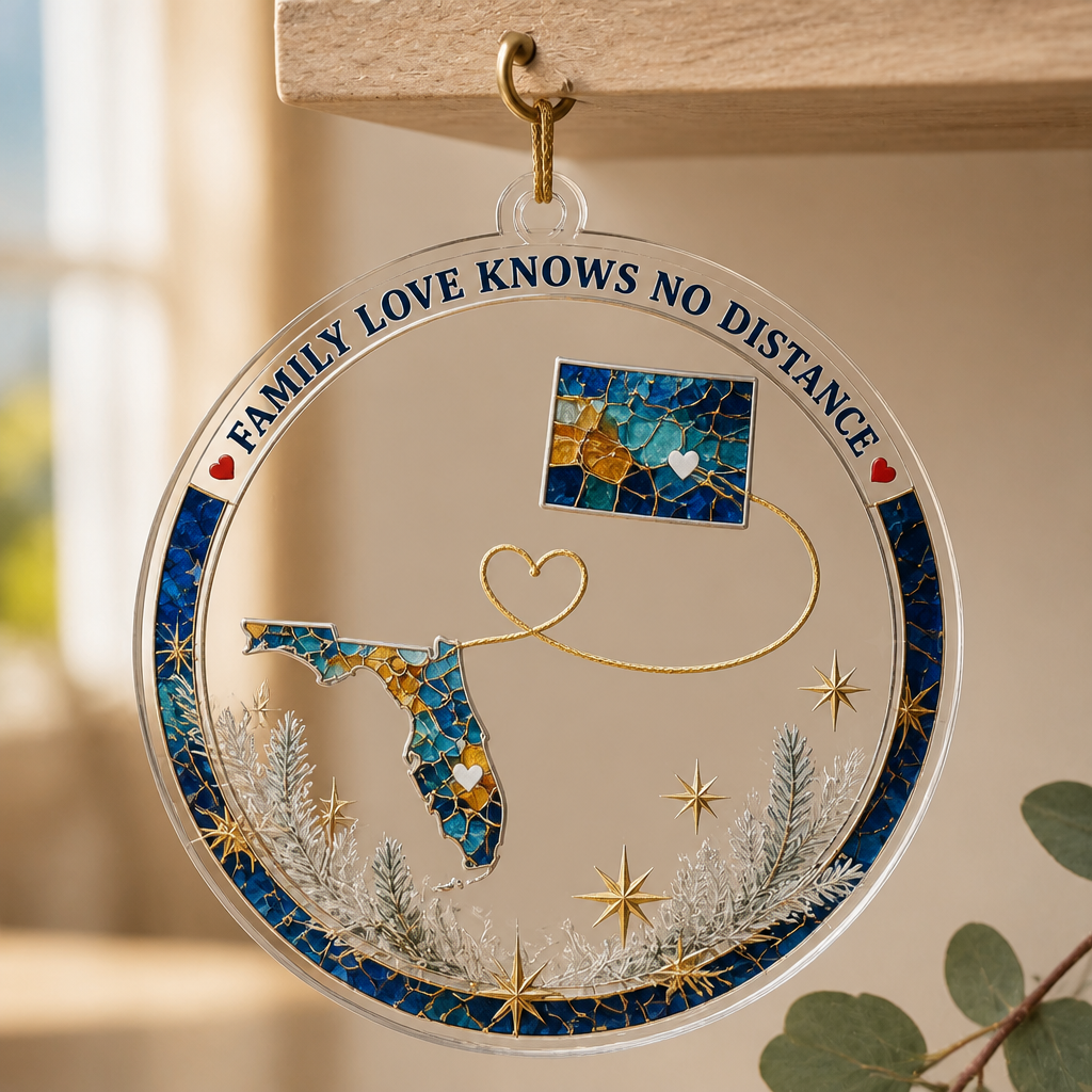 Family Love Knows No Distance – Personalized Ornament – Christmas Gift hero-6a9a79ba8cf5e768c7204da4.png