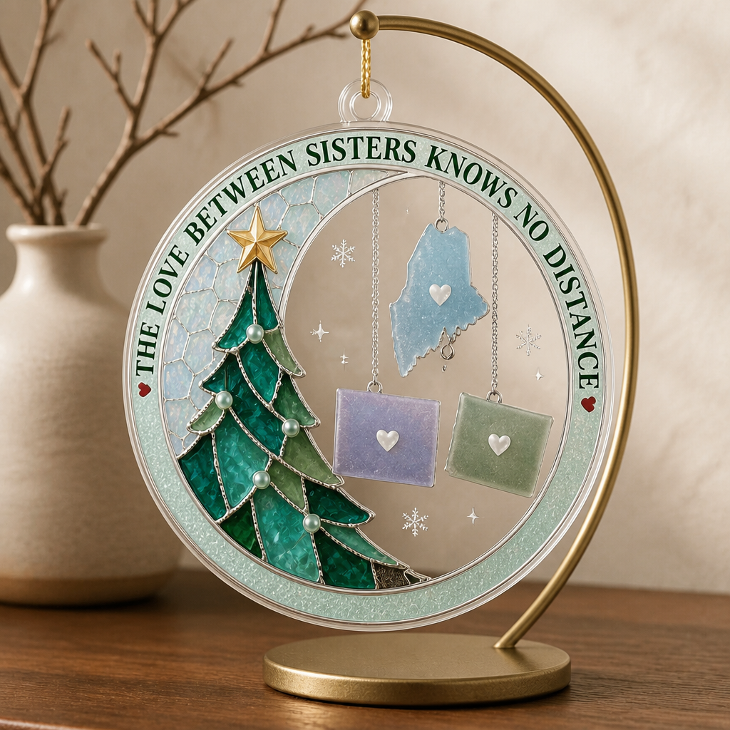 The Love Between Sisters Knows No Distance – Personalized Ornament – Christmas Gift hero-6a9a79c08cf5e768c7204da6.png