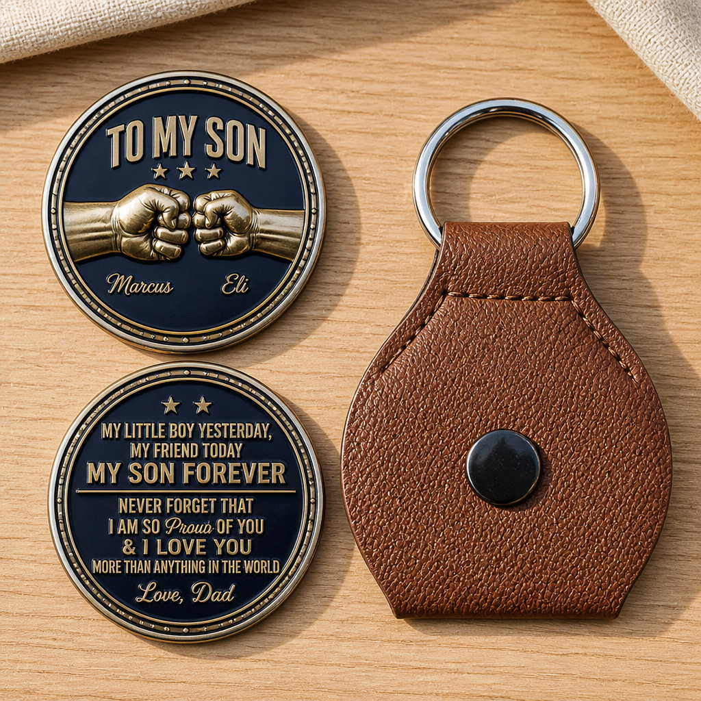 To My Son – Personalized Leather Keychain – Father's Day Gift hero-6a9a7ce6913f017642ef3d33.png