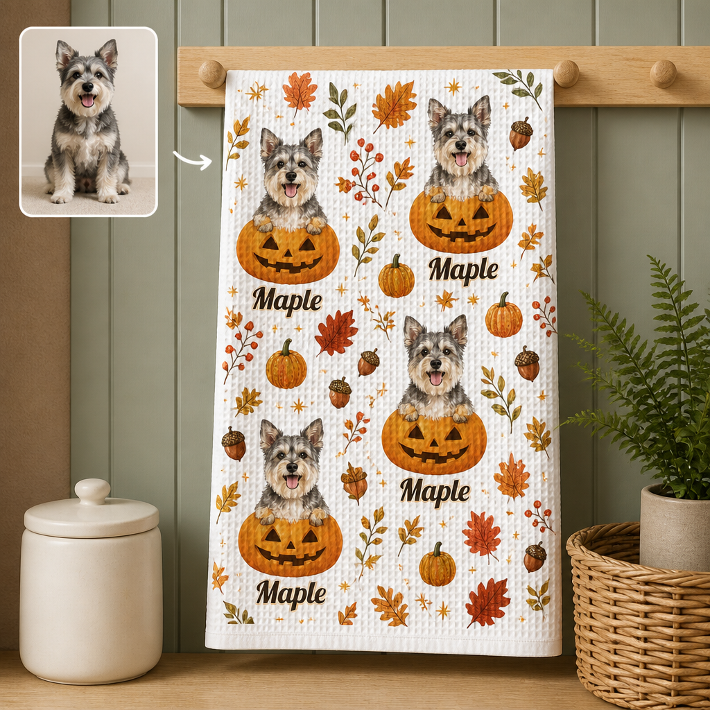 Maple – Personalized Photo Kitchen Towel – Fall Gift hero-6a9f7700b497a020d58bbdff.png