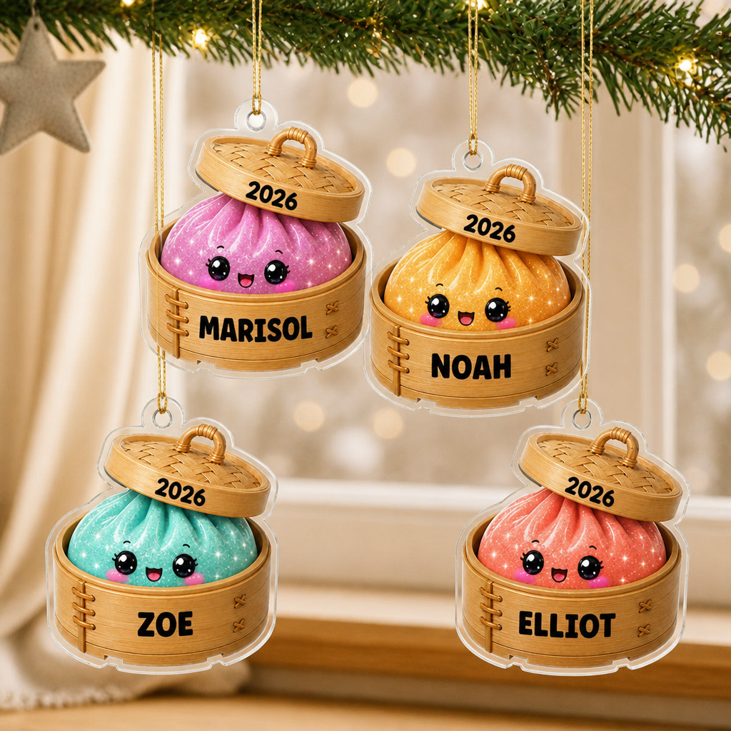 Cute Dumpling Custom Name 2D Flat Printed - Personalized Acrylic Ornament - Christmas Gift, Keepsake For Kids, Teenagers hero-6a9f7770b497a020d58bbe07.png