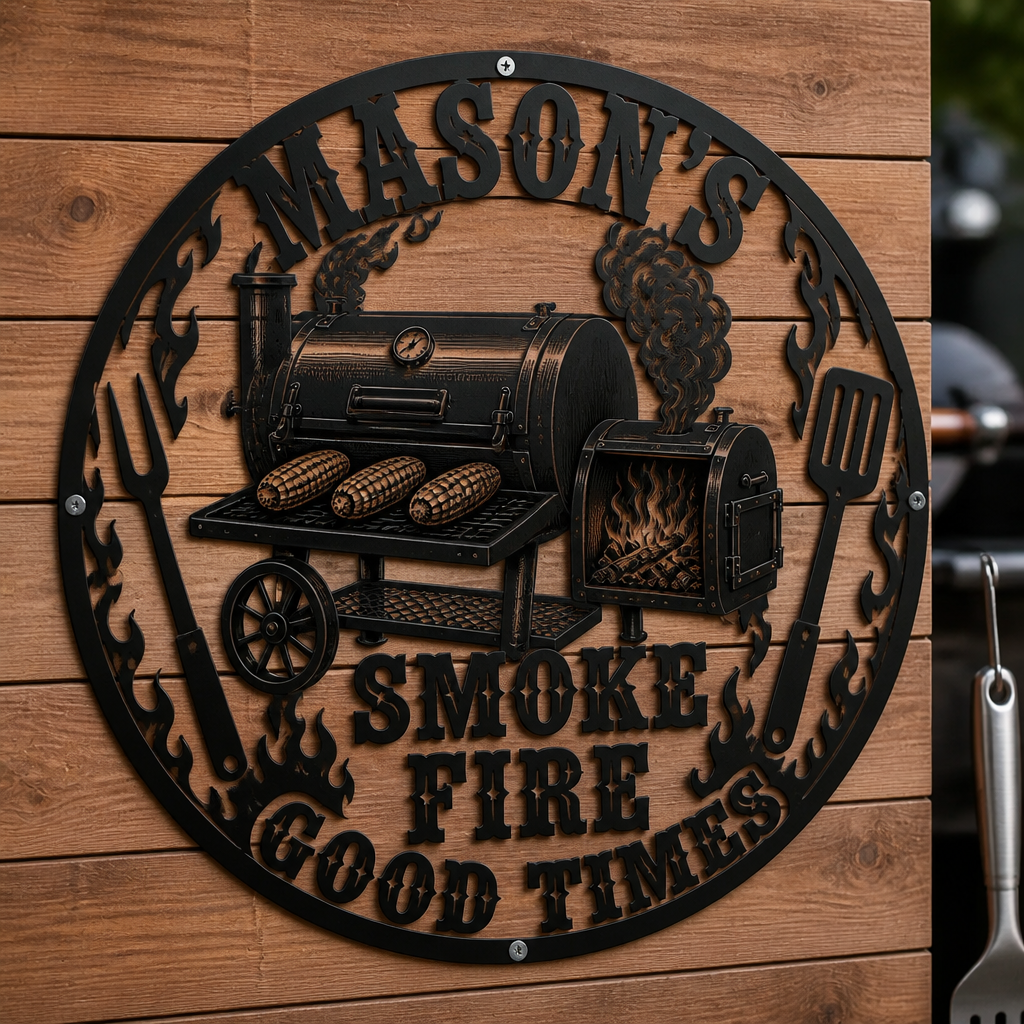 Smoke Fire Good Times – Personalized Metal Sign – Grilling Lover Gift hero-6a9f7798b497a020d58bbe0d.png