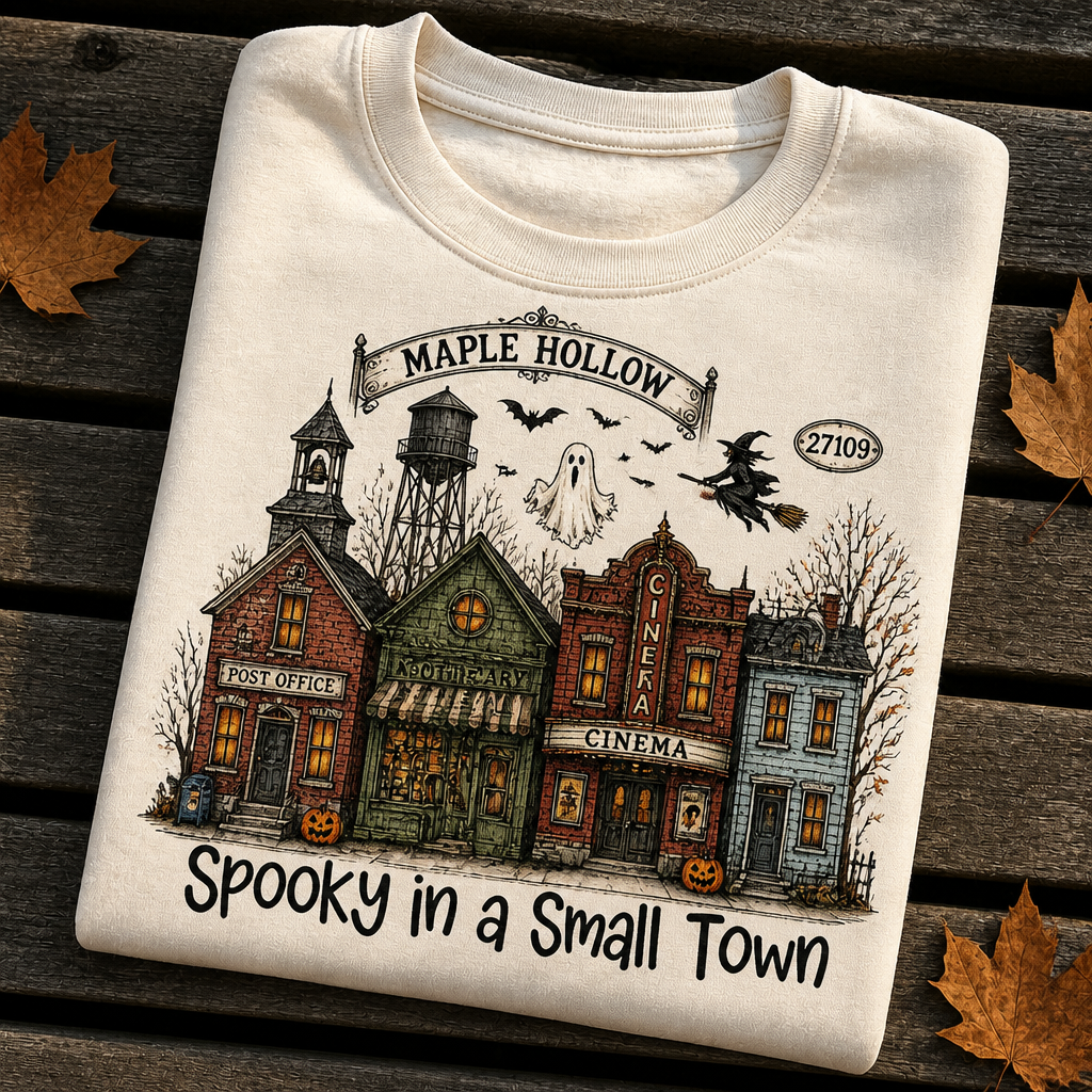 Spooky in a Small Town – Apparel – Halloween Gift hero-6a9fc4f4b56376913395a3f5.png
