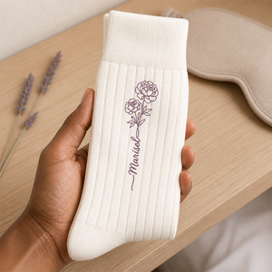 Personalized Name Birth Flower Embroidered Socks Gifts For Wife, Family Or Bestie hero-6a9fcbf480da8929c66e446d.png