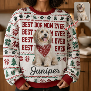 Best Dog Mom Ever – Personalized Photo Ugly Sweatshirt – Christmas Gift hero-6aa0ced7a7bbc4d46170801a.png