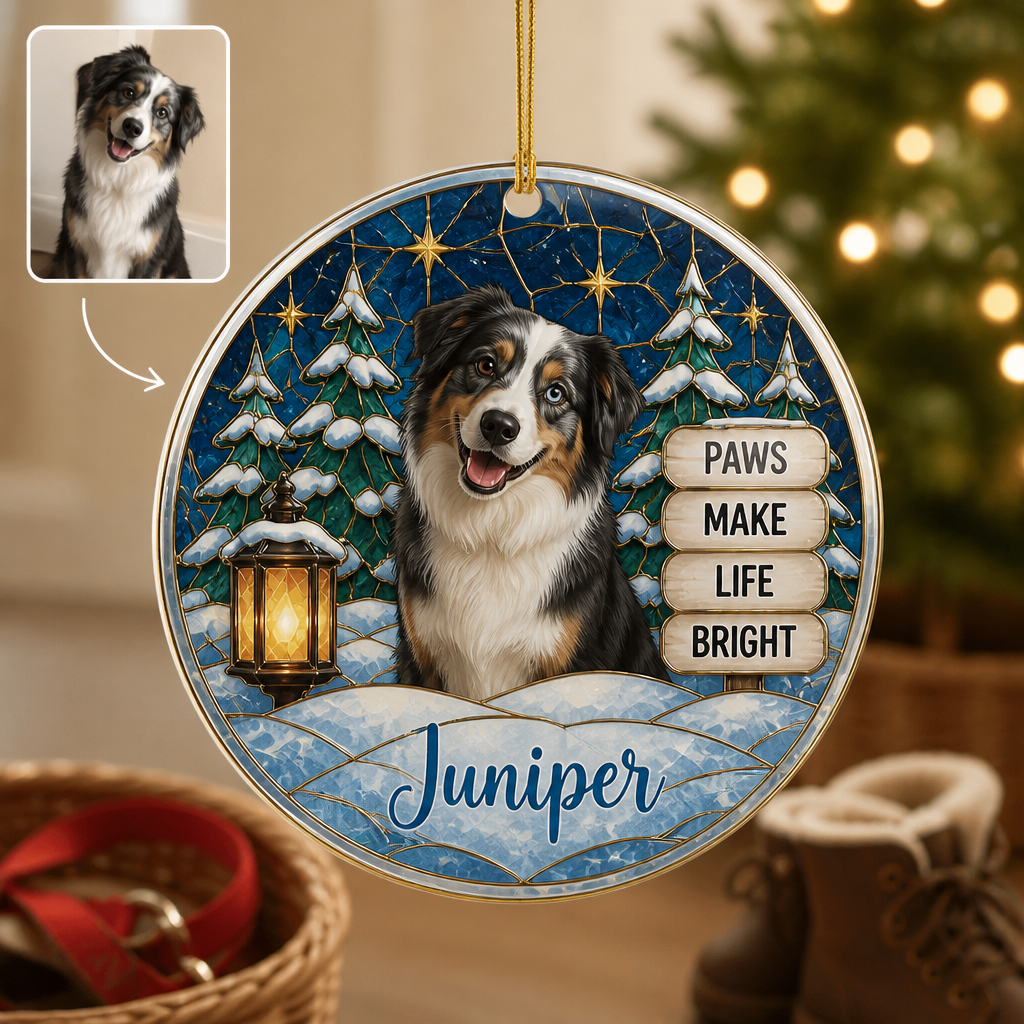 Paws Make Life Bright – Personalized Photo Ornament – Christmas Gift hero-6aa0cee1a7bbc4d46170801c.png