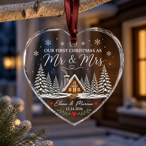 OUR FIRST CHRISTMAS AS Mr & Mrs – Personalized Transparent Acrylic Ornament – Christmas Gift hero-6aa0cf63a7bbc4d461708032.png