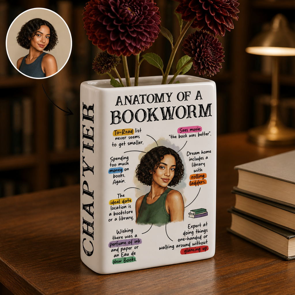 Anatomy of A – Personalized Photo Ceramic Book Vase – Reading Lover Gift hero-6aa21420f1c5e3a5bc985973.png