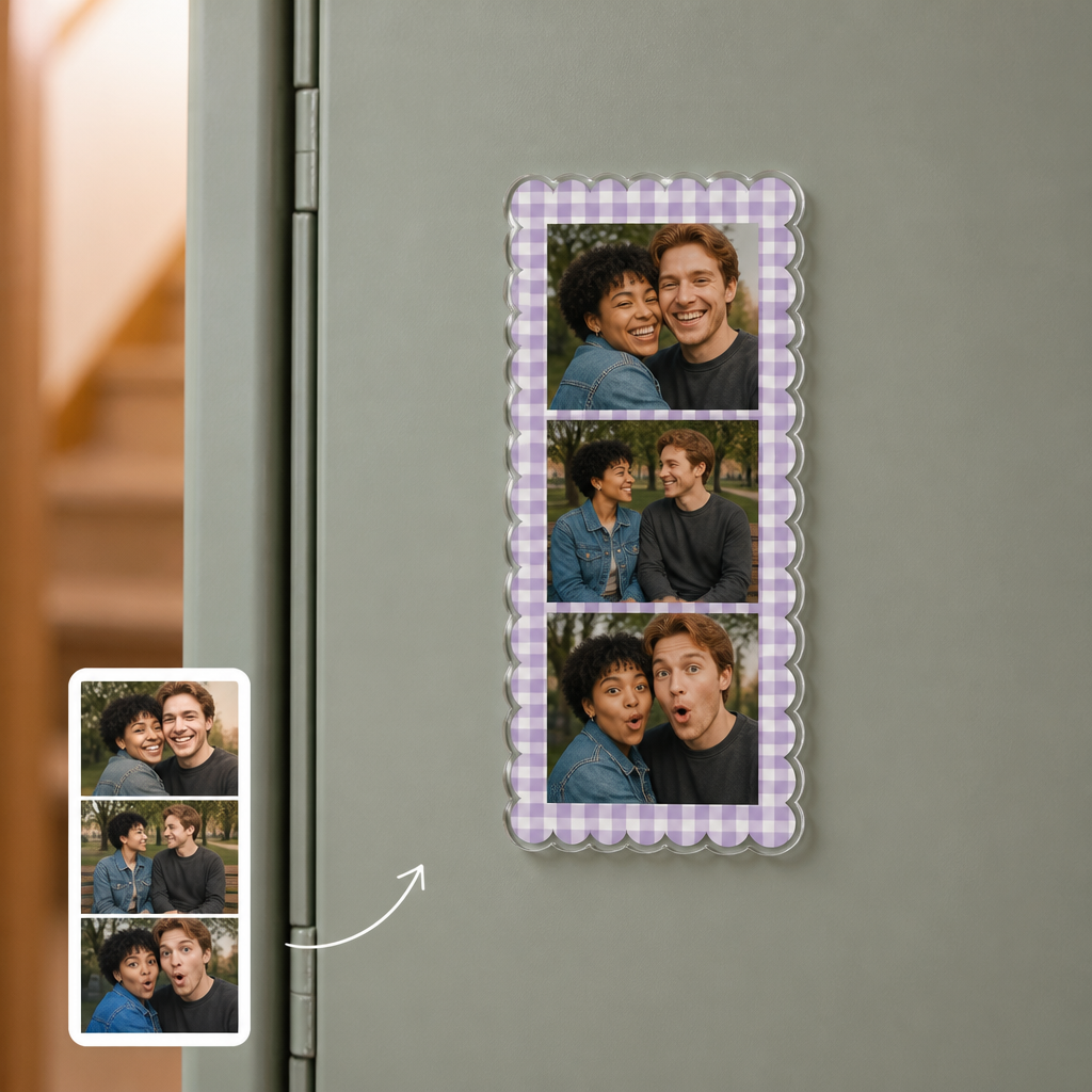 Personalized Strip Photobooth Acrylic Fridge Magnet, Gift For Couples, Family & Friends hero-6aa21442f1c5e3a5bc985975.png