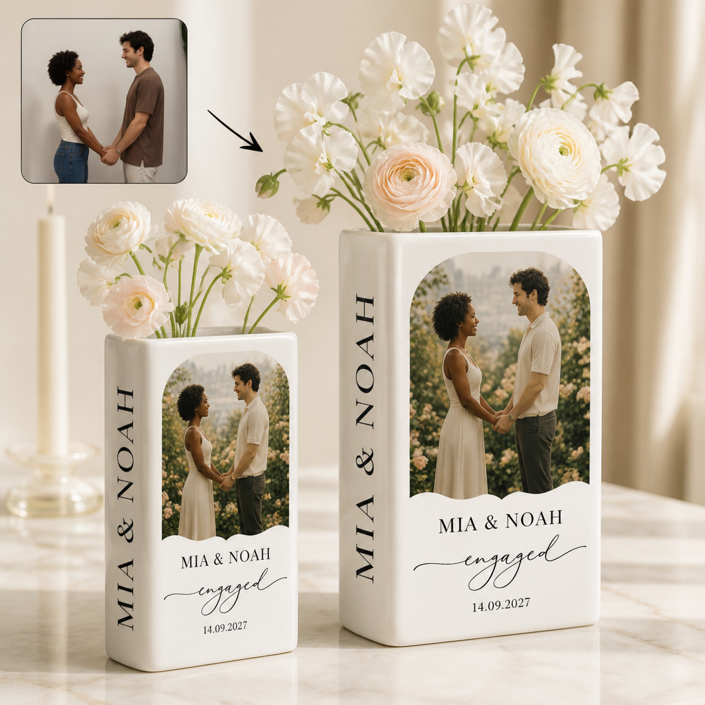 MIA & NOAH engaged 14.09.2027 – Personalized Photo Ceramic Book Vase – Engagement Gift hero-6aa2172b1093796ef5b320a2.png