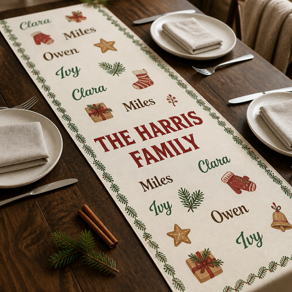 The Harris Family – Personalized Table Runner – Christmas Gift hero-6aa22bdbb0819151a243947b.png