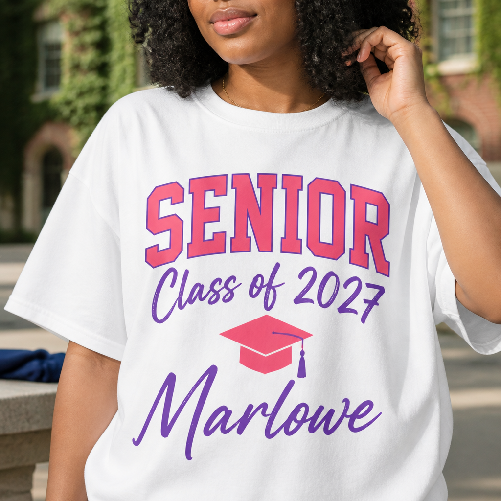 Personalized Name Senior Class of 2027 Bright Shirt Graduation Gift hero-6aa26f74795d282c7f31525d.png