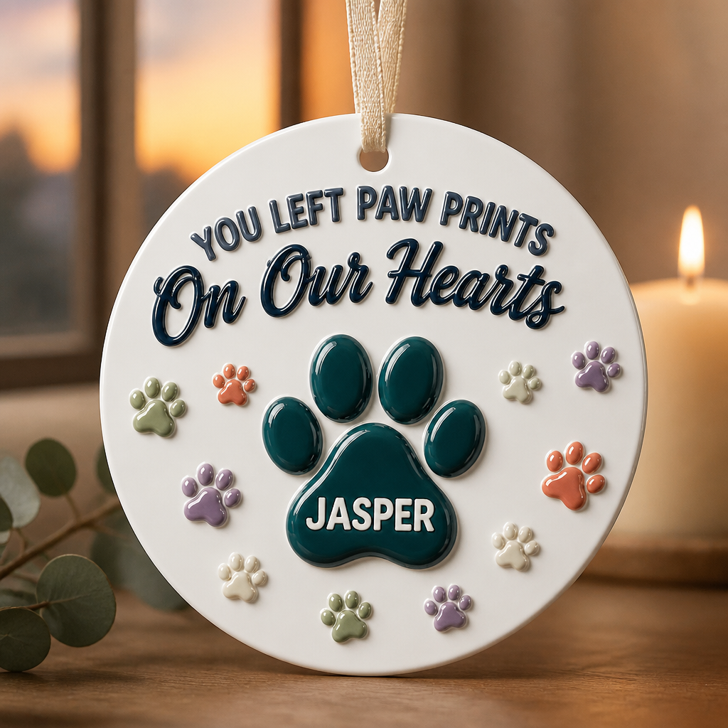 You Left Paw Prints – Personalized Personalized 3D Ornament – Memorial Gift hero-6aa27068795d282c7f315271.png