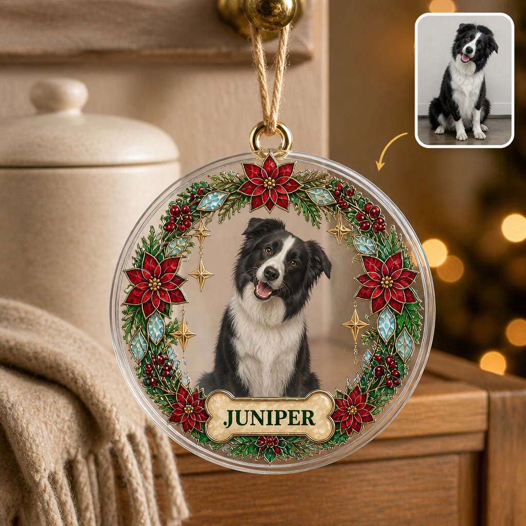 Custom Photo Dog Christmas Acrylic Ornament Gift For Dog Lovers hero-6aa2732a8988578dfffe331f.png