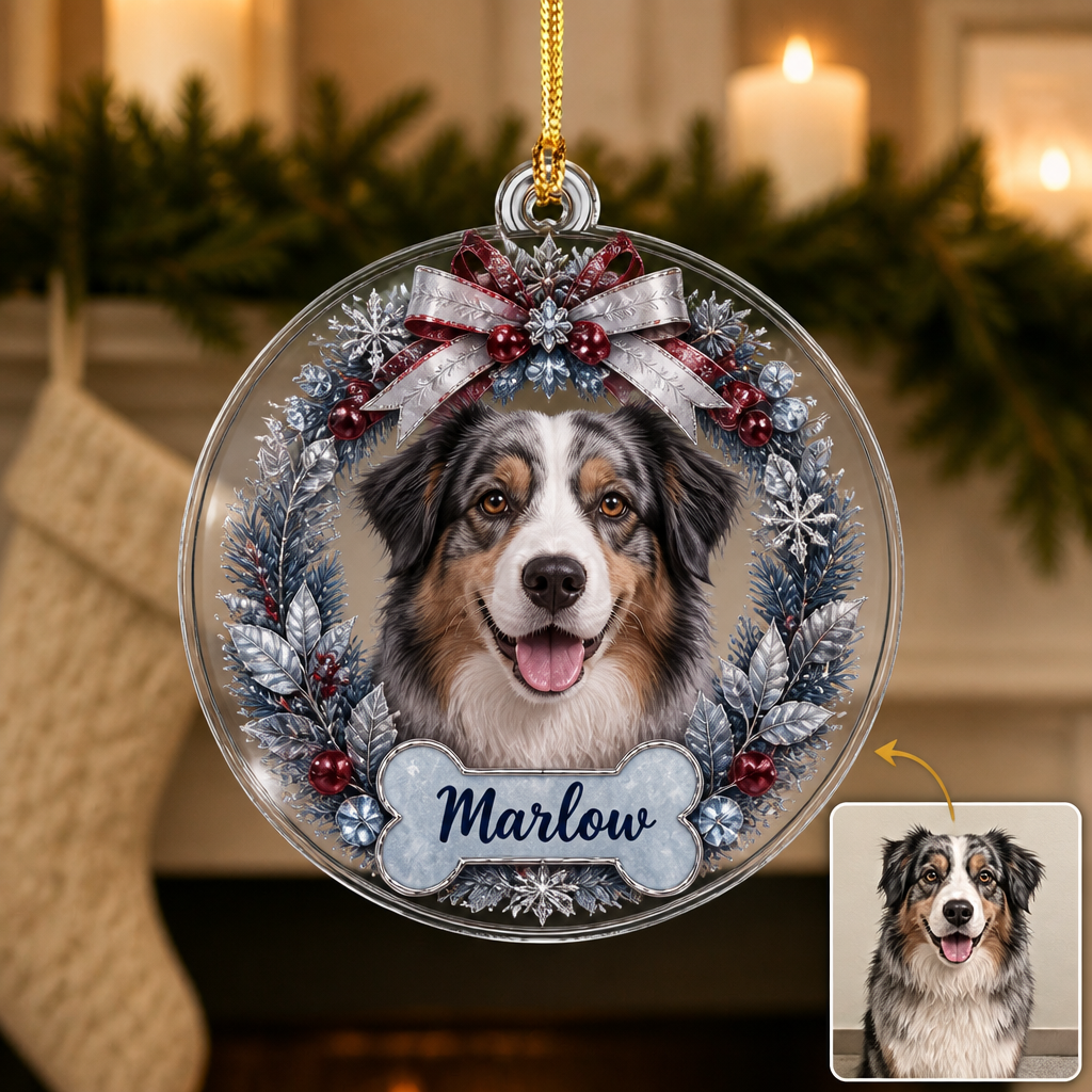 Custom Photo Dog Christmas Acrylic Ornament Gift For Dog Lovers hero-6aa2733d8988578dfffe3325.png