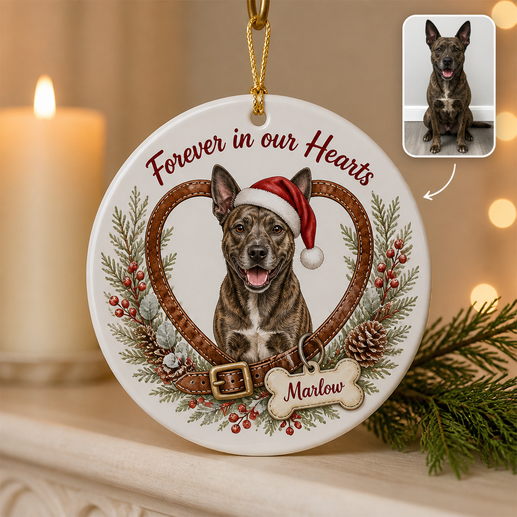 Forever in our Hearts – Personalized Photo Ornament – Christmas Gift hero-6aa273718988578dfffe3333.png