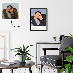 Custom Faceless Couple Portrait - Personalized Poster Canvas