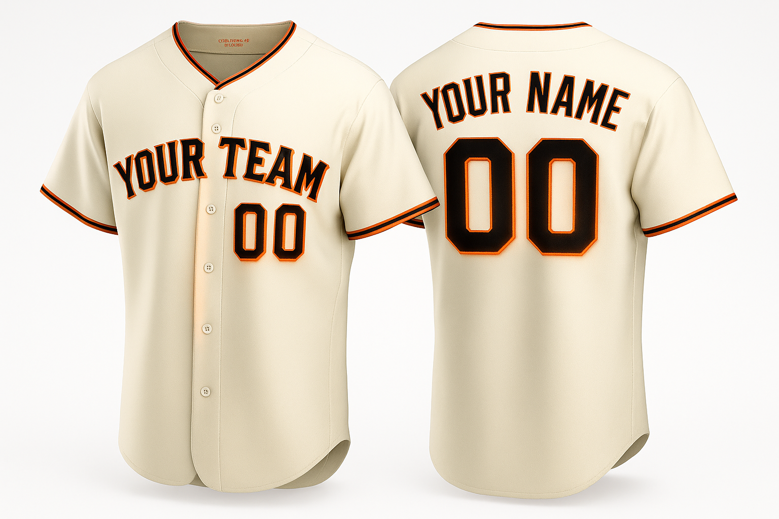 Custom Cream Baseball Jersey for Halloween Black & Orange Personalized Jersey with Your Name