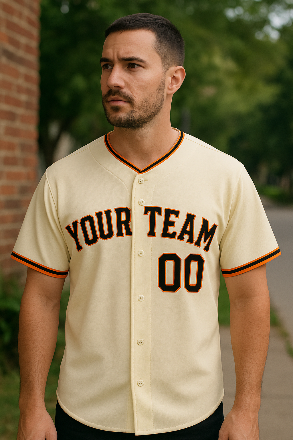 Custom Cream Baseball Jersey for Halloween Black & Orange Personalized Jersey with Your Name