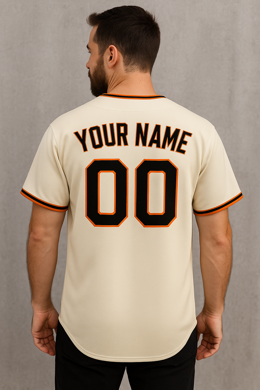 Custom Cream Baseball Jersey for Halloween Black & Orange Personalized Jersey with Your Name