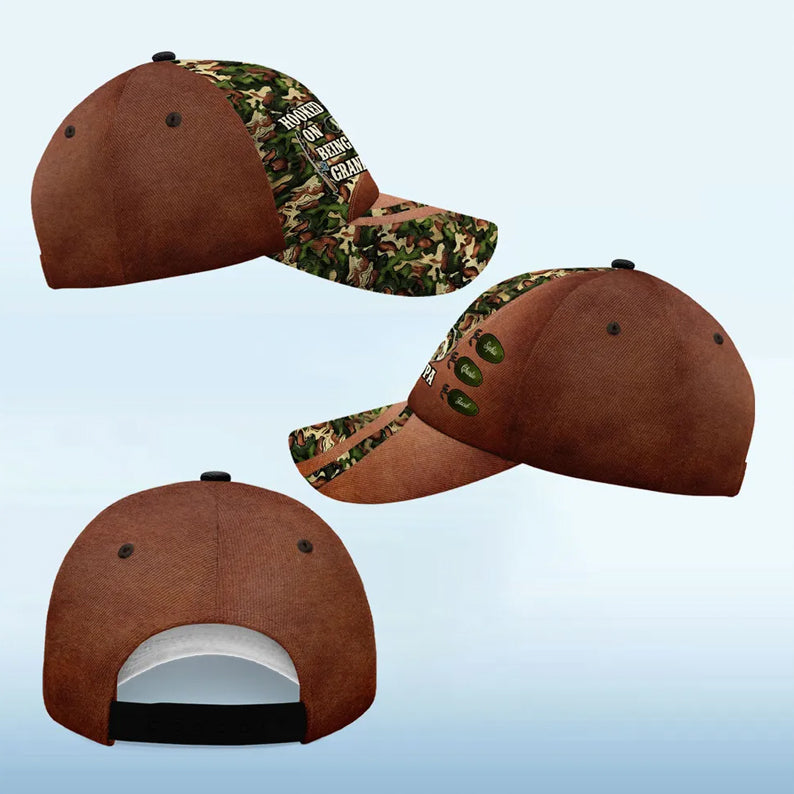 Hooked On Being Fishing Grandpa Papa Personalized Classic Cap, Father's Day Gift For Grandpa, Dad, Husband