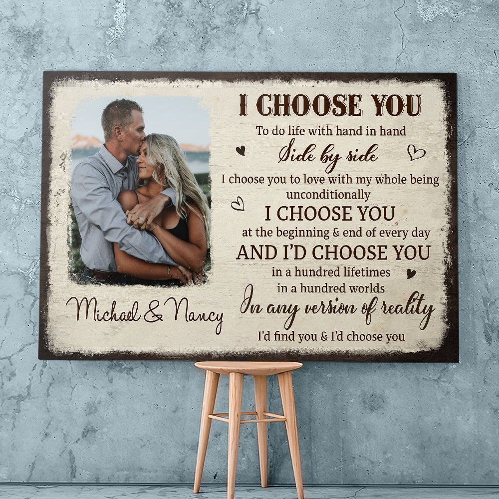 I Choose You From The Beginning Gift For Couple Boyfriend Girlfriend Wedding Gift - Personalized Custom Photo Canvas Print