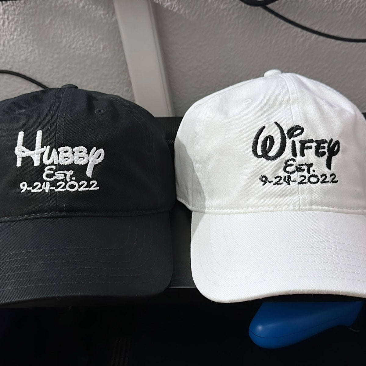 Personalized Hubby and Wifey Embroidered hat, Disney Bride, Custom hat, Just Married, Couples gift, Wedding gift, Engagement gift, Groom