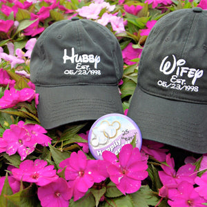 Personalized Hubby and Wifey Embroidered hat, Disney Bride, Custom hat, Just Married, Couples gift, Wedding gift, Engagement gift, Groom