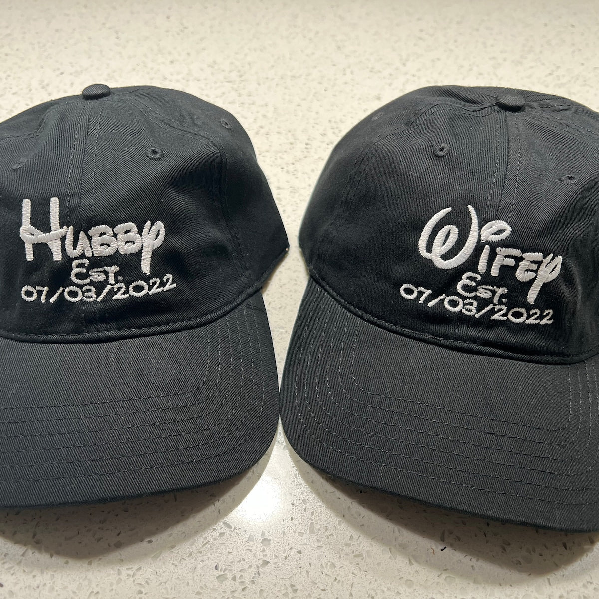 Personalized Hubby and Wifey Embroidered hat, Disney Bride, Custom hat, Just Married, Couples gift, Wedding gift, Engagement gift, Groom
