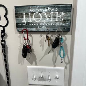 Personalized Key Ring Holder, Family Key Holder, Home Key Rack, Couples Key Hanger, Housewarming Gift, Wall Mount Key Holder, Custom Key