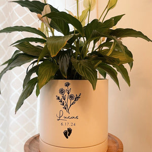 Personalized Wedding Gift for Couple Ceramic Planter Housewarming Gift Custom Bridal Shower Gift for Bride Engagement Gift for Her