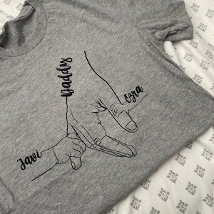 Custom Papa Shirt, Personalized Papa Sweatshirt, Custom Family Shirt,Kids Grab Papa Hands Custom Kid Names,Fathers Day Shirt,Kids Name Shirt