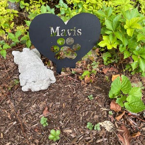 Custom Pet Memorial Plaque Personalized Gifts for Pet Loss Pet Garden Stake with Heart and Paw - Pet Grave Marker Metal Garden Stakes