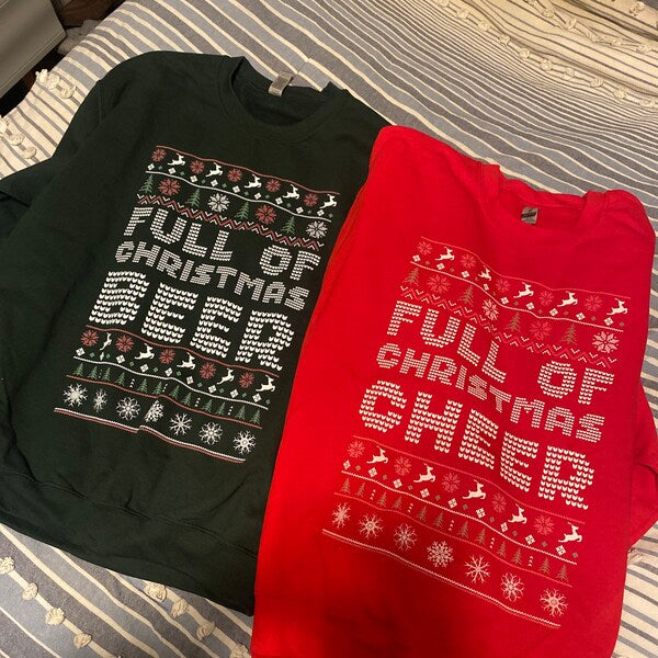 Funny Matching Couples Ugly Christmas Sweaters,Mom Dad Gifts,His and Hers Couple Sweatshirts, Family Matching Sweaters,Funny Holiday Outfits