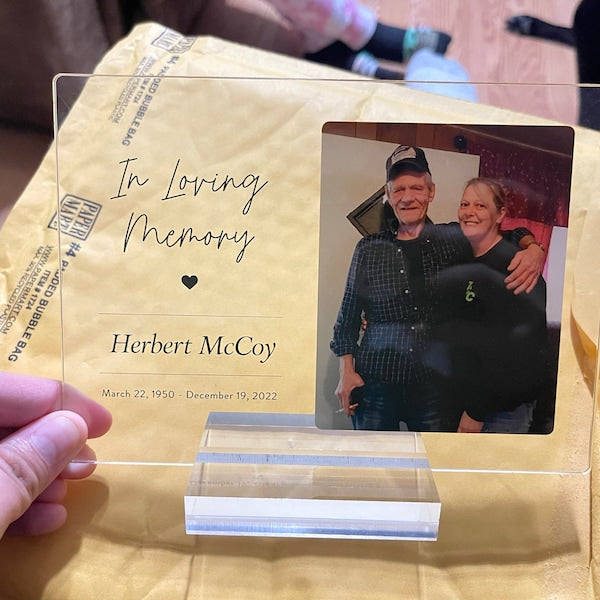 Custom Memorial Plaque Photo In Loving Memory Personalized Memorial Gift Sympathy Gift Bereavement Gift