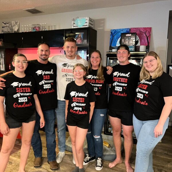 Class of 2025 Graduation Family Shirts, Personalized Graduation Shirts, Proud Graduate Shirts, Custom Grad, Matching Family Graduation Shirt