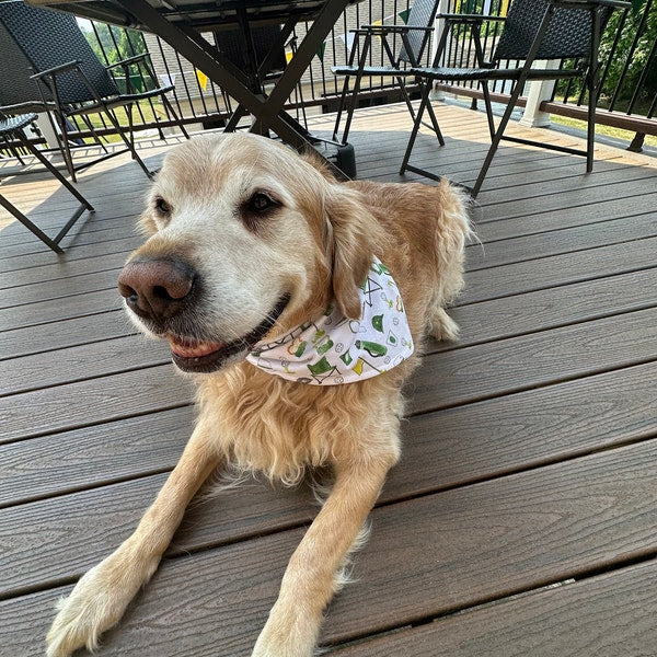 Golf Patron Pattern Pet Bandana | Golf Tournament Dog Bandana, Dog Tie On Bandana
