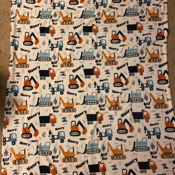 Kids Construction Toy Design Personalize blanket, Minky or Sherpa custom blanket, minky baby blanket boy, Kids Blanket, birthday gift idea