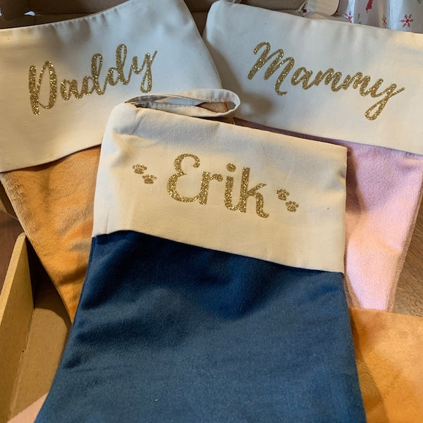 Velvet Christmas Stocking - Custom Name Christmas Stocking - Name Stockings - Family Stockings - Christmas Decor