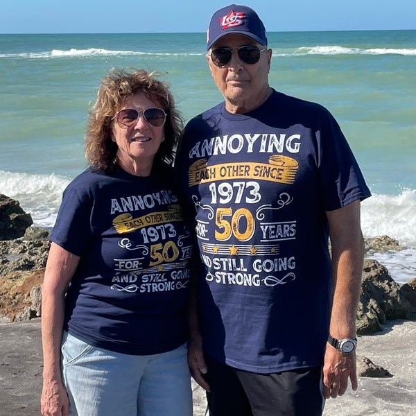 50th Wedding Anniversary Gift, Annoying Each Other Since 1975 Gift, Parents Anniversary Shirt, 50 Year Married Shirt for Him and Her