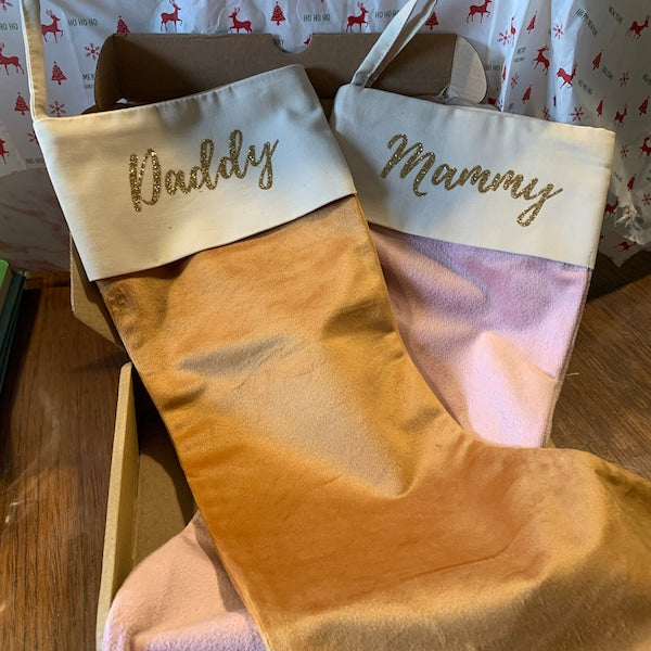 Velvet Christmas Stocking - Custom Name Christmas Stocking - Name Stockings - Family Stockings - Christmas Decor