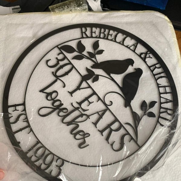 30th Anniversary Gift, Anniversary Gift For Parents, 30 Year Anniversary Sign, Wedding Anniversary Metal Wall Art, Custom Monogram Sign