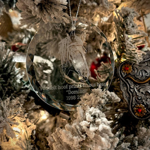 Engraved Photo Crystal Glass Ornament - Personalized Christmas Gifts for Family