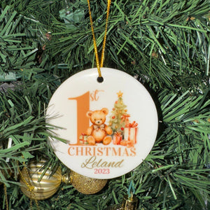 Baby First Christmas Ornament 2024, Personalized First Christmas Ornament, Baby's 1st Christmas Keepsake, Custom Baby Xmas Ornament 2024