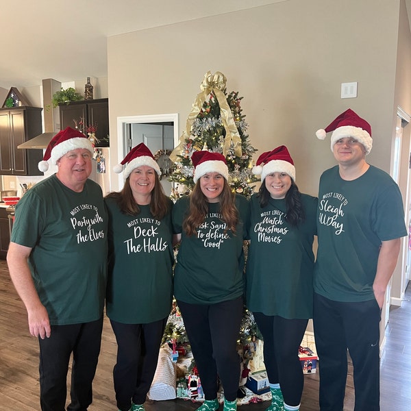 Funny Christmas Shirts, Family Christmas Shirts, Christmas Party Shirts, Most Likely to, Christmas Gift Funny, Matching Christmas Shirts