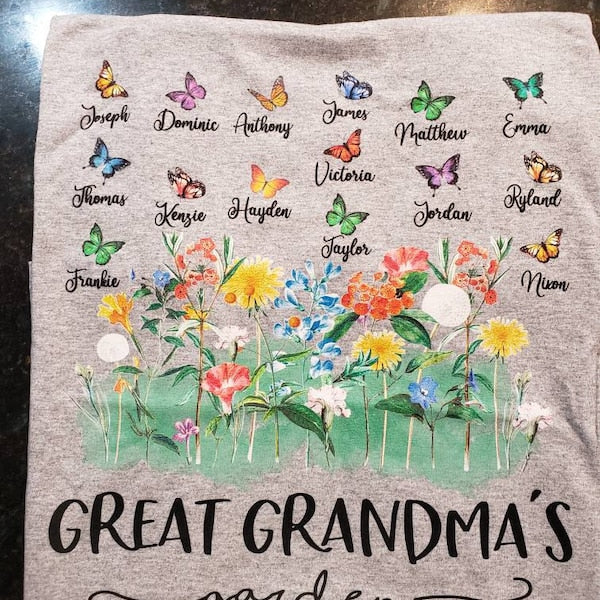 Grandma's Garden Shirt, Birth Flowers Shirt With Kids Names, Personalized Mom Shirt, Mother's Day Gift